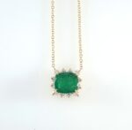 EMERALD & DIA 14KY CHAIN NECKLACE