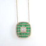 EMERALD & DIA 14KY CHAIN NECKLACE