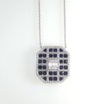 SAPPHIRE & DIA 14KW NECKLACE