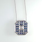 SAPPHIRE & DIA 14KW NECKLACE - Image 2