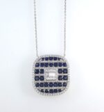 SAPPHIRE & DIA 14KW NECKLACE