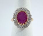 BURMA NO-HEAT RUBY & DIA 18KY RING