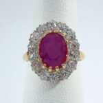 BURMA NO-HEAT RUBY & DIA 18KY RING