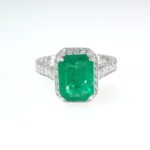 EMERALD & DIA PLAT RING