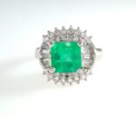 EMERALD & DIA PLAT RING