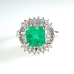 EMERALD & DIA PLAT RING