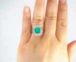EMERALD & DIA PLAT RING - Image 5