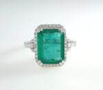 EMERALD & DIA 14KW RING