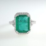 EMERALD & DIA 14KW RING