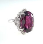RHODOLITE GARNET & DIA PLAT RING - Image 2