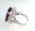 RHODOLITE GARNET & DIA PLAT RING - Image 4