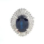 SAPPHIRE & DIA PLAT RING