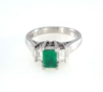 EMERALD & DIA PLAT RING