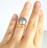 BLACK PEARL & DIA PLAT RING - Image 5