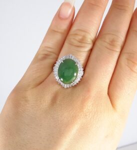 JADE & DIA PLAT RING - Image 5