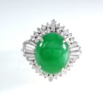 JADE & DIA PLAT RING