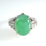 JADE & DIA PLAT RING