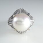 WHITE PEARL & DIA PLAT RING