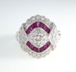 DIA & RUBY PLAT RING