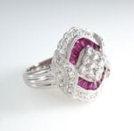 DIA & RUBY PLAT RING - Image 2