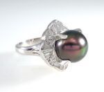 BLACK PEARL & DIA PLAT RING - Image 2