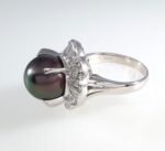 BLACK PEARL & DIA PLAT RING - Image 4