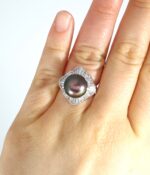 BLACK PEARL & DIA PLAT RING - Image 5