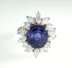 GIA SAPPHIRE & DIA PLAT RING