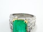 EMERALD & DIA PLAT RING - Image 5