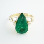 EMERALD & DIA 18KY RING