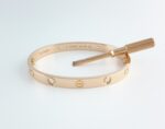 CARTIER LOVE 18KR 4DIA BRACELET SIZE 17