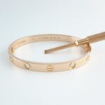 CARTIER LOVE 18KR 4DIA BRACELET SIZE 17