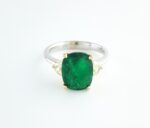 EMERALD & DIA 14KW RING