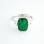 EMERALD & DIA 14KW RING