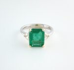 EMERALD & DIA 14KW RING