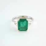 EMERALD & DIA 14KW RING