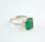 EMERALD & DIA 14KW RING - Image 2