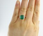 EMERALD & DIA 14KW RING - Image 5