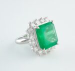 GIA EMERALD & DIA PLAT RING - Image 3
