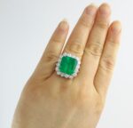 GIA EMERALD & DIA PLAT RING - Image 6