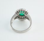 EMERALD & DIA PLAT DOUBLE-HALO RING - Image 3