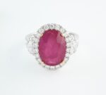 RUBY & DIA 14KW HALO RING