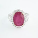 RUBY & DIA 14KW HALO RING