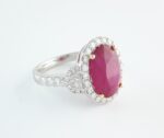 RUBY & DIA 14KW HALO RING - Image 2