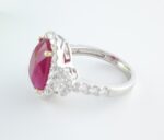RUBY & DIA 14KW HALO RING - Image 4