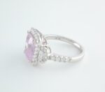 PINK SAPPHIRE & DIA 14KW 3-STONE RING - Image 4