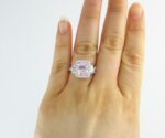 PINK SAPPHIRE & DIA 14KW 3-STONE RING - Image 5
