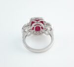 RUBY & DIA 14KW 3-STONE RING - Image 3