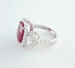 RUBY & DIA 14KW 3-STONE RING - Image 4