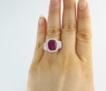 RUBY & DIA 14KW 3-STONE RING - Image 5